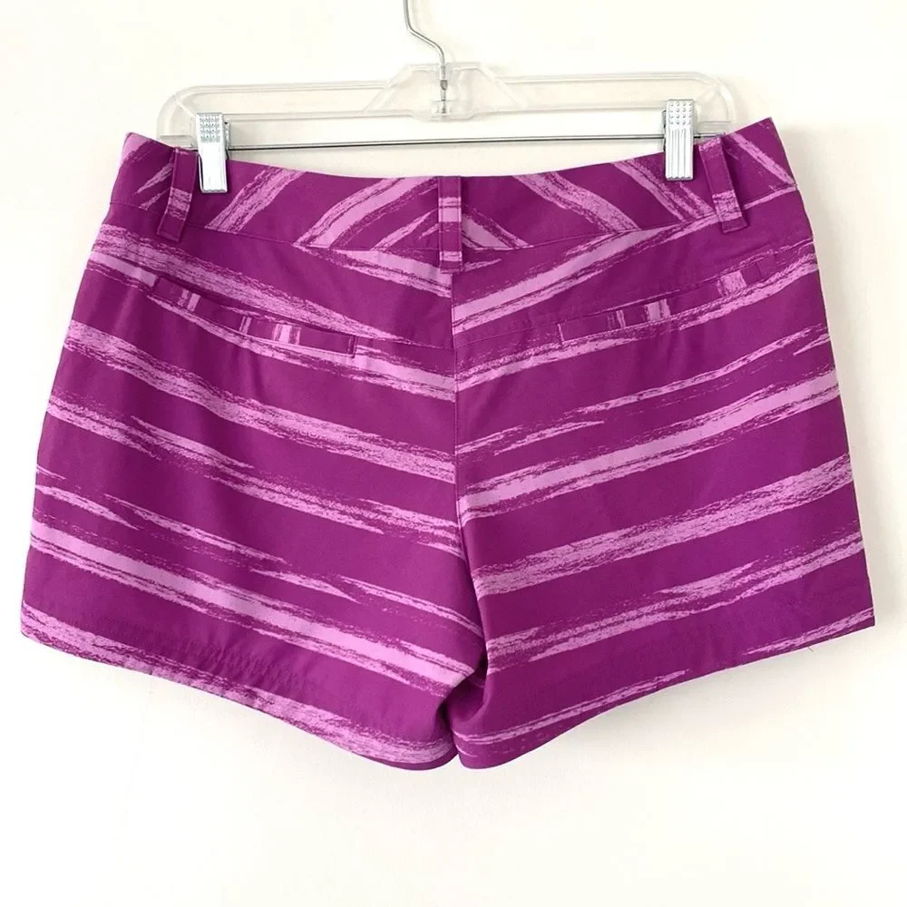 Nike Golf Tour Performance Dry-Fit Women's Athletic Shorts Purple Stripes sz 10